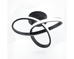 WoonWonder Lumora LED Plafondlamp – Modern Industrieel – Zwart – 3 Lichtkleuren (3000K/4000K/6000K) – Geïntegreerde LED – Binnenverlichting