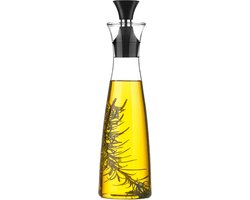 WoonWonder Olie of Azijn Karaf - 500 ml - Borosilicaat Glas / RVS - Dripp-free Oil/Vinegar Caraffe - Olijfolie en Azijn Fles