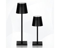 WoonWonder Oplaadbare Tafellamp - In hoogte verstelbaar - 2400mAh - Tafellamp - Tafellampen - Draadloos & Oplaadbaar - 3 Kleuren Licht - Dimbaar - Industrieel - Zwart- Tafellamp - Lamp voor op tafel - Tafellamp - Zwart