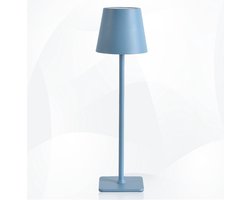 WoonWonder Oplaadbare Tafellamp - In hoogte verstelbaar - 5200mAh - Tafellamp - Tafellampen - Draadloos & Oplaadbaar - 3 Kleuren Licht - Dimbaar - Industrieel - Blauw - Tafellamp - Lamp voor op tafel - Tafellamp