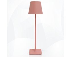 WoonWonder Oplaadbare Tafellamp - In hoogte verstelbaar - 5200mAh - Tafellamp - Tafellampen - Draadloos & Oplaadbaar - 3 Kleuren Licht - Dimbaar - Industrieel - Roze - Tafellamp - Lamp voor op tafel - Tafellamp