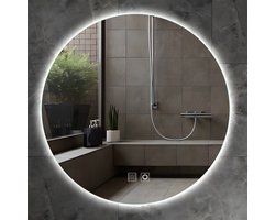 WoonWonder Ronde Badkamerspiegel Met LED Verlichting 60CM - Dimbaar - Anti-Condens - 2700K/4500K/6400K - 60CM - Transparant