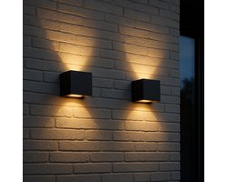 WoonWonder Wandlamp 2 stuks - Geschikt voor binnen en buiten - Buitenlamp - Industrieel - Wandlampen - Zwart