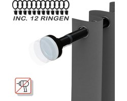 Woonzinnig Gordijnroede - gordijnstang - kledingstang - douchegordijnstang - Zwart - uitschuifbaar zonder boren - incl 12 ringen [70-120cm] Max 30kg