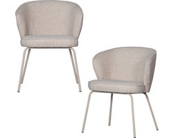 WOOOD Admit Eetkamerstoelen - Polyester - Pebble - Set van 2