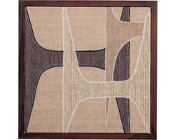 WOOOD Anno Wanddeco - Katoen/Hout - Naturel/Bruin - 90x60x10