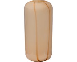 WOOOD Arles Vaas Met Streep - Glas - Naturel - 40x20x20