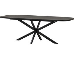 WOOOD Arros Eettafel Uitschuifbaar - Zwart - 75x180/220x90