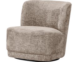 WOOOD Atty Draaifauteuil - Velvet Stof - Zand/Taupe - 75x74x65 cm