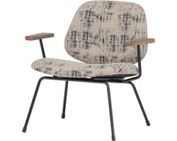 WOOOD Aure Fauteuil - Chenille stof - Beige/Zwart - 69x69x64