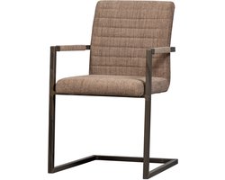 WOOOD Bas Eetkamerstoel - Geweven Stof - Bruin Melange - 87x54x62