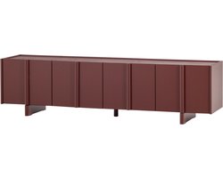 WOOOD Basu Tv-Meubel - Grenen - Bordeauxrood - 53x200x46