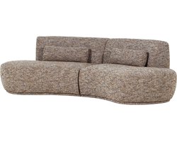 WOOOD Batavier Half Ronde Bank 4-Zits - Polyester - Lichtbruin