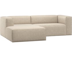 WOOOD Bean Chaise Longue Bank Links - Melange - Beige - 73x254x178