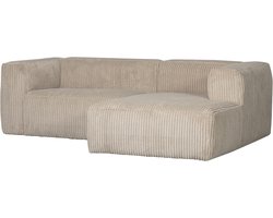 WOOOD Bean Chaise Longue Bank Rechts - Ribstof - Travertin -73x254x178