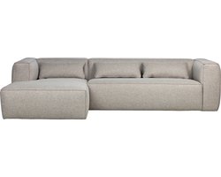 WOOOD Bean Hoekbank Incl. Kussens Links - Melange - Grijs -73x305x96
