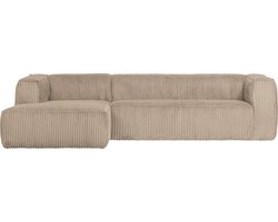WOOOD Bean Hoekbank Links - Ribstof - Travertin - 73x305x96