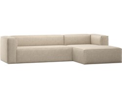 WOOOD Bean Hoekbank Rechts - Polyester - Beige Melange - 73x305x175
