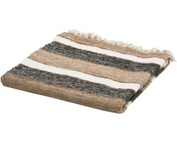 WOOOD Beek Plaid - Katoen - Zwart/Naturel - 130x170x1