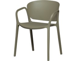 WOOOD Bent Eetkamerstoel Tuinstoel - Kunststof - Groen - 75x57x56