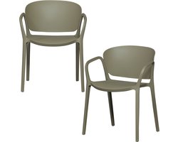 WOOOD Bent Tuinstoelen - Kunststof - Groen -Set van 2