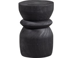 WOOOD Bikkel Kruk - Hout - Zwart - 40x28x28 cm