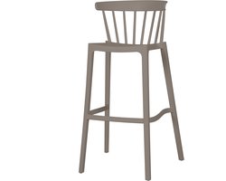WOOOD Bliss Barstoel binnen/buiten - Kunststof - Taupe - 103x54x51