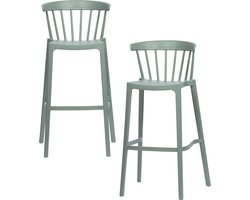 WOOOD Bliss Barstoelen Buiten - Kunststof - Groen - Set van 2