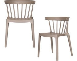WOOOD Bliss Tuinstoel - Kunststof - Taupe - Set van 2