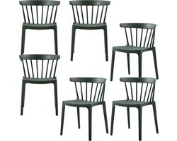WOOOD Bliss Tuinstoelen - Kunststof - Army Groen - Set van 6
