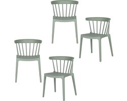 WOOOD Bliss Tuinstoelen - Kunststof - Jadegroen - Set van 4