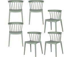 WOOOD Bliss Tuinstoelen - Kunststof - Jadegroen - Set van 6