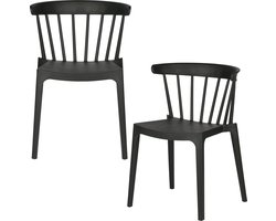 WOOOD Bliss Tuinstoelen - Kunststof - Zwart - Set van 2