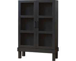 WOOOD Bonk Vitrinekast - Grenen - Zwart - 160x103x37