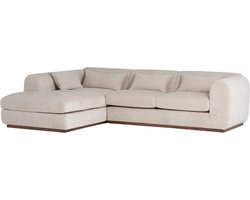 WOOOD Brenvo Hoekbank Links - Structure Velvet - Zand - 73x306x178