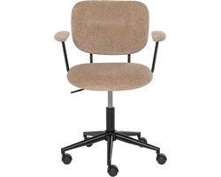 WOOOD Brint Bureaustoel Met Armleuning - Zand - 87x62x63