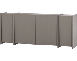 WOOOD Brock Dressoir 200 CM - Essen Fineer - Warmgrijs - 85x200x44