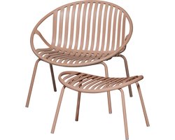 WOOOD Bruce Fauteuil - PP/Metaal Aluminium - Zalm Roze - 73x81x72 cm