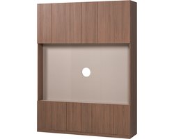 WOOOD Build Tv Opbergkast 160 cm - Walnoot Fineer - Bruin - 215x160x41
