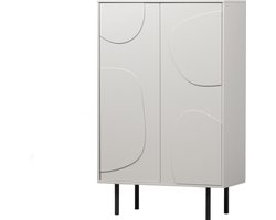 WOOOD Cadiz Opbergkast - Grenenhout - Mist/Grijs - 135x85x40 cm