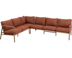 WOOOD Cavero Loungeset Tuin - Aluminium - Terra/Naturel - 63x268x206