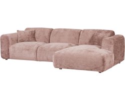 WOOOD chaise longue rechts Cloud - Chenille - Taupe - 80x280x165 cm