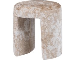 WOOOD Charlie Kruk Gestoffeerd - Geweven Stof - Beige - 47x45x45 cm