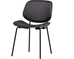 WOOOD Close In Eetkamerstoel - Lederlook - Zwart - 80x49x57 cm