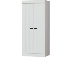 WOOOD Connect Lage Kast 2-Deurs - Grenen - Wit - 175x77x56