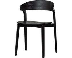 WOOOD Cras Eetkamerstoel - Essenfineer - Zwart - 75x52x42