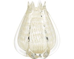 WOOOD Crown Vaas - Glas - Off White/Wit - 24x18x18 cm