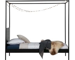 WOOOD Dani Hemelbed - Metaal - Zwart - 190x205x95