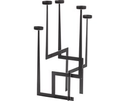 WOOOD Dash Kandelaar - Metaal - Zwart - 51x30x30
