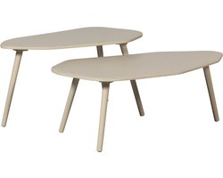 WOOOD Davina Bijzettafels - MDF/Hout - Dust/Beige - Set van 2